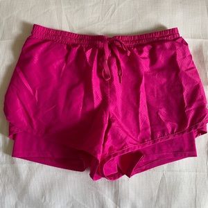 RBX Pink Athletic Shorts with built in lined shorts